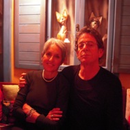 Lou Reed (singer) with Joan Baez (author, singer)